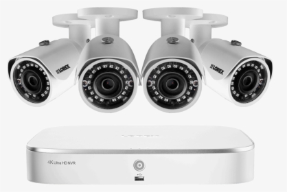 2k Home Security System With 4 Ip Cameras, 130ft Color - 4 Camera Security System Png, Transparent Png, Transparent PNG