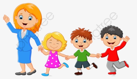 Clip Art Of Teachers And Students, Hd Png Download - Single Parent Family Clipart, Transparent Png, Transparent PNG