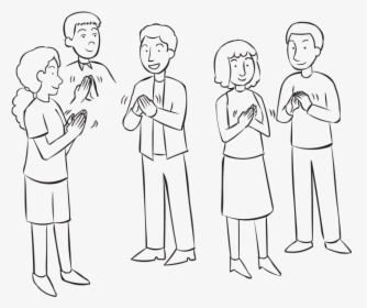 Group Of People Clapping Their Hands As Part Of Copy - Drawings Of People Clapping, HD Png Download, Transparent PNG