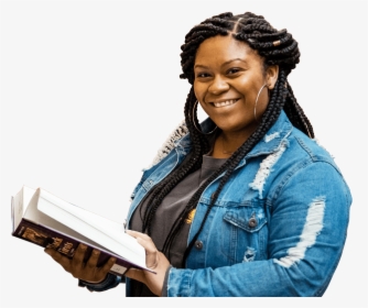 Black Woman Holding A Book - Girl, HD Png Download, Transparent PNG