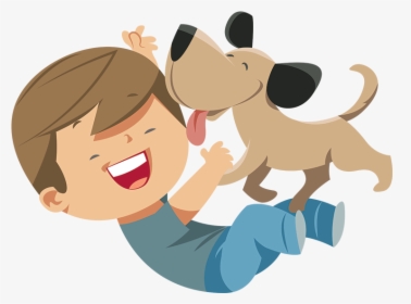 Dog Licking Boy Clipart, HD Png Download, Transparent PNG