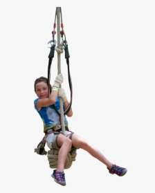 Girl On Rope - Kids On Zip Line Png, Transparent Png, Transparent PNG
