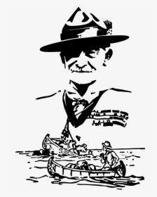 The Baden Powell Scout Program Allows - Baden Powell Line Art, HD Png Download, Transparent PNG