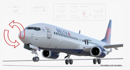 Boeing 737 900 Er Delta With Interior And Doors Rigged - Boeing 737 Next Generation, HD Png Download, Transparent PNG