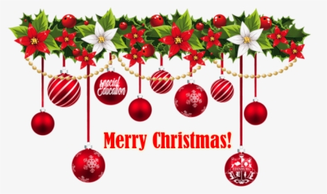 Merry Christmas Text Png Image Transparent - Christmas Garland Transparent Background, Png Download, Transparent PNG