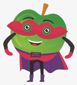 Greenappleman - Fruits And Vegetables Superhero, HD Png Download, Transparent PNG