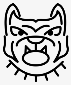 Angry Bulldog Face Outline - Closed Eye Vector Png, Transparent Png, Transparent PNG