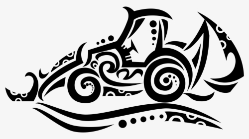 Backhoe Image Black And White , Transparent Cartoons - Backhoe Tattoo, HD Png Download, Transparent PNG
