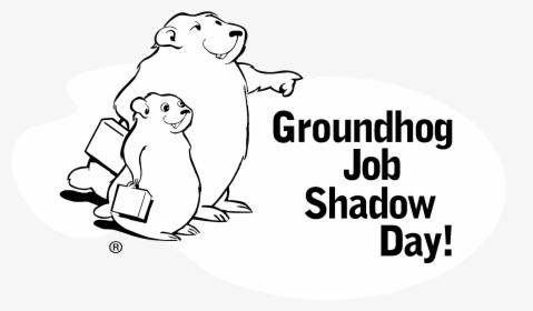 Groundhog Job Shadow Day Logo Black And White - Cartoon, HD Png Download, Transparent PNG
