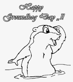 Pin Groundhog Day Clipart Black And White - Groundhog Day Coloring Pages Free, HD Png Download, Transparent PNG