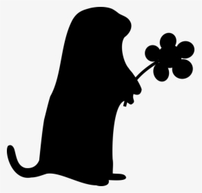 Silhouette,monochrome Photography,small To Medium Sized - Ground Hog Silhouette, HD Png Download, Transparent PNG