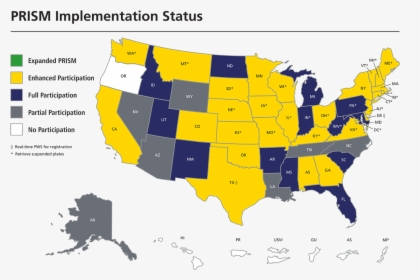Prism State Implementation Map - States With Red Flag Laws, HD Png Download, Transparent PNG