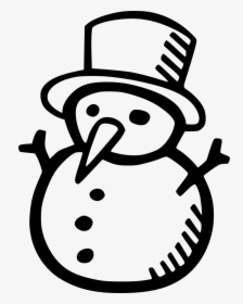 Snowman - Transparent Background Black And White Snowman Clipart, HD Png Download, Transparent PNG