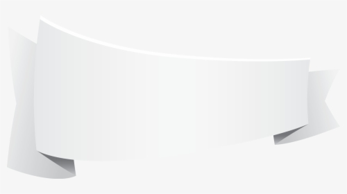 White Right Bend Ribbon Banner With Fold Wedge End - White Banner, HD Png Download, Transparent PNG