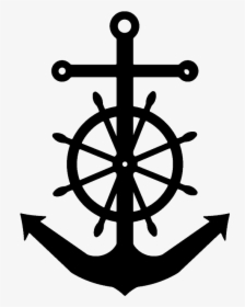 Anchor With Ship Wheel, HD Png Download, Transparent PNG