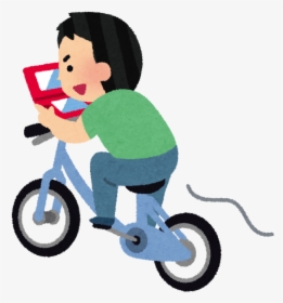 Attract Mode Please Enjoy This Super Cute Illustration - 自転車 乗り ながら スマホ, HD Png Download, Transparent PNG