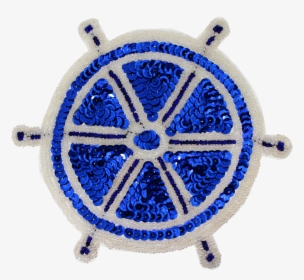 Ship S Wheel Beaded & Sequin Applique - Circle, HD Png Download, Transparent PNG
