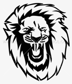 Transparent Lion Clipart Black And White - Drawn Lion Roaring Transparent, HD Png Download, Transparent PNG