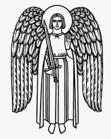 Black And White Medieval Angel, HD Png Download, Transparent PNG