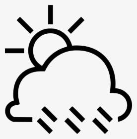 Light Rain - Partly Cloudy Clipart Black And White, HD Png Download, Transparent PNG