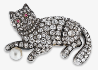 Victorian Diamond Cat Brooch - Diamond Cat, HD Png Download, Transparent PNG