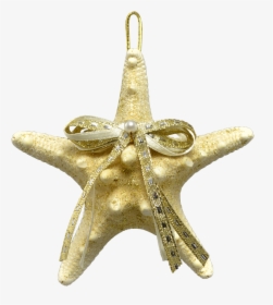 2 White Knobby Starfish Christmas Holidays Ornaments - Pendant, HD Png Download, Transparent PNG