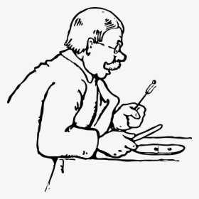 Person Eating Clipart - Old People Eating Drawing, HD Png Download, Transparent PNG