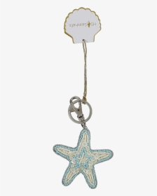 Beaded Starfish Clip & Key Ring Blue & Creme Beads - Keychain, HD Png Download, Transparent PNG
