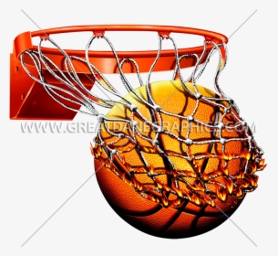 Flaming Basketball With Net Clipart , Png Download - Flaming Basketball Net Png, Transparent Png, Transparent PNG