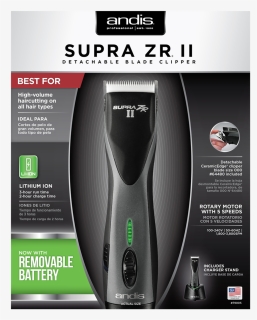 Supra Zr Ii Cordless Detachable Blade Clipper With - Andis Supra Zr Ii, HD Png Download, Transparent PNG
