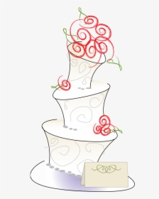 Wedding Clipart Red Whimsical Wedding Cake With - Clip Art, HD Png Download, Transparent PNG