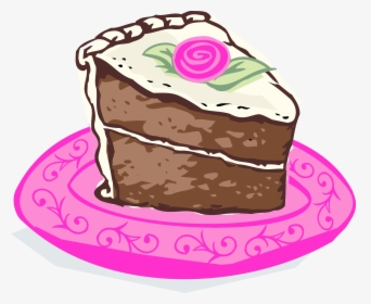 Chocolate Cake Clipart Bakery Cake - Pink Cake Slice Clipart, HD Png Download, Transparent PNG