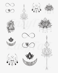 Lotus And Symbols Collection - Tattoo Hindu Symbols, HD Png Download, Transparent PNG