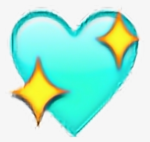 Blue Sparkly Heart Emoji, HD Png Download, Transparent PNG