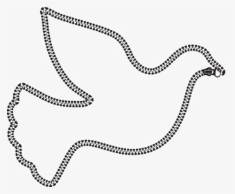 Line Art,neck,chain - Peace Dove Black And White, HD Png Download, Transparent PNG