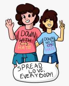 With Hate Down Wi Th Hate 5pread Love Clothing Facial - Down With Cis Shirt, HD Png Download, Transparent PNG