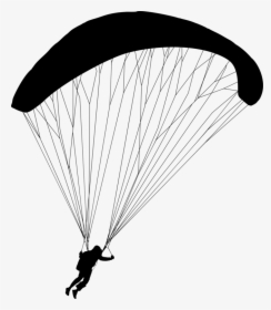 Air Sports,monochrome Photography,sky - Paragliding Clipart Black And White, HD Png Download, Transparent PNG
