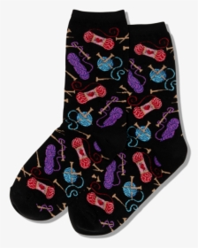 Women S Yarn And Knitting Needles Socks   Class Slick - Sock, HD Png Download, Transparent PNG
