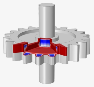 A Spur Gear Model Showing Phase Fractions Of Austenite - Comsol 5.5, HD Png Download, Transparent PNG