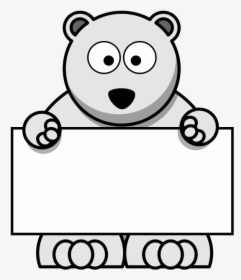 Sign-holding Polar Bear - Clip Art Cartoon Polar Bear, HD Png Download, Transparent PNG