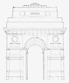 India Drawing India Gate For Free Download - Line Art, HD Png Download, Transparent PNG