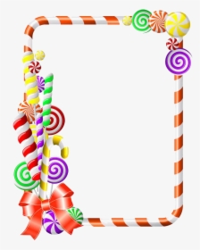 Lollipop Candy Cane Clip Art - Candy Border, HD Png Download, Transparent PNG