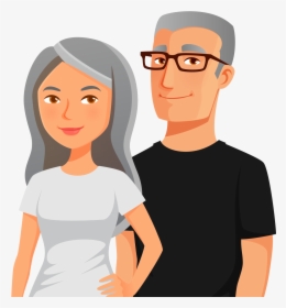 Transparent Old Couple Png - Cartoon Of A Older Couple, Png Download, Transparent PNG