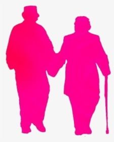 Transparent Old Couple Walking Png Image - Silhouette, Png Download, Transparent PNG