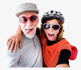 Old Couple In Shades With Tongues Out For A Selfie - Seniors Cool, HD Png Download, Transparent PNG