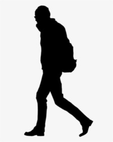 Man Walking Away Png Transparent Images - Silhouette Guy Walking With Backpack, Png Download, Transparent PNG