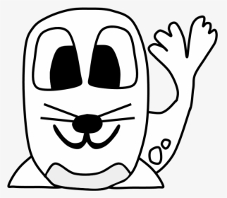 Seal, Big Eyes, Black And White, Cartoon Animal - Cartoon, HD Png Download, Transparent PNG
