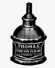 Ink Bottle Clip Art - Vintage Fountain Pen Ink, HD Png Download, Transparent PNG