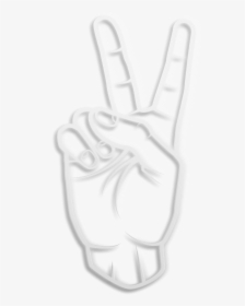 #hand #neon #white #peace #glow #peacestickers #freetoedit - Peace Sign Neon Glow, HD Png Download, Transparent PNG
