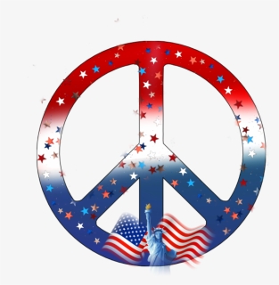 #peace #peacesign #red #white #blue #stars #statueofliberty - Circle, HD Png Download, Transparent PNG